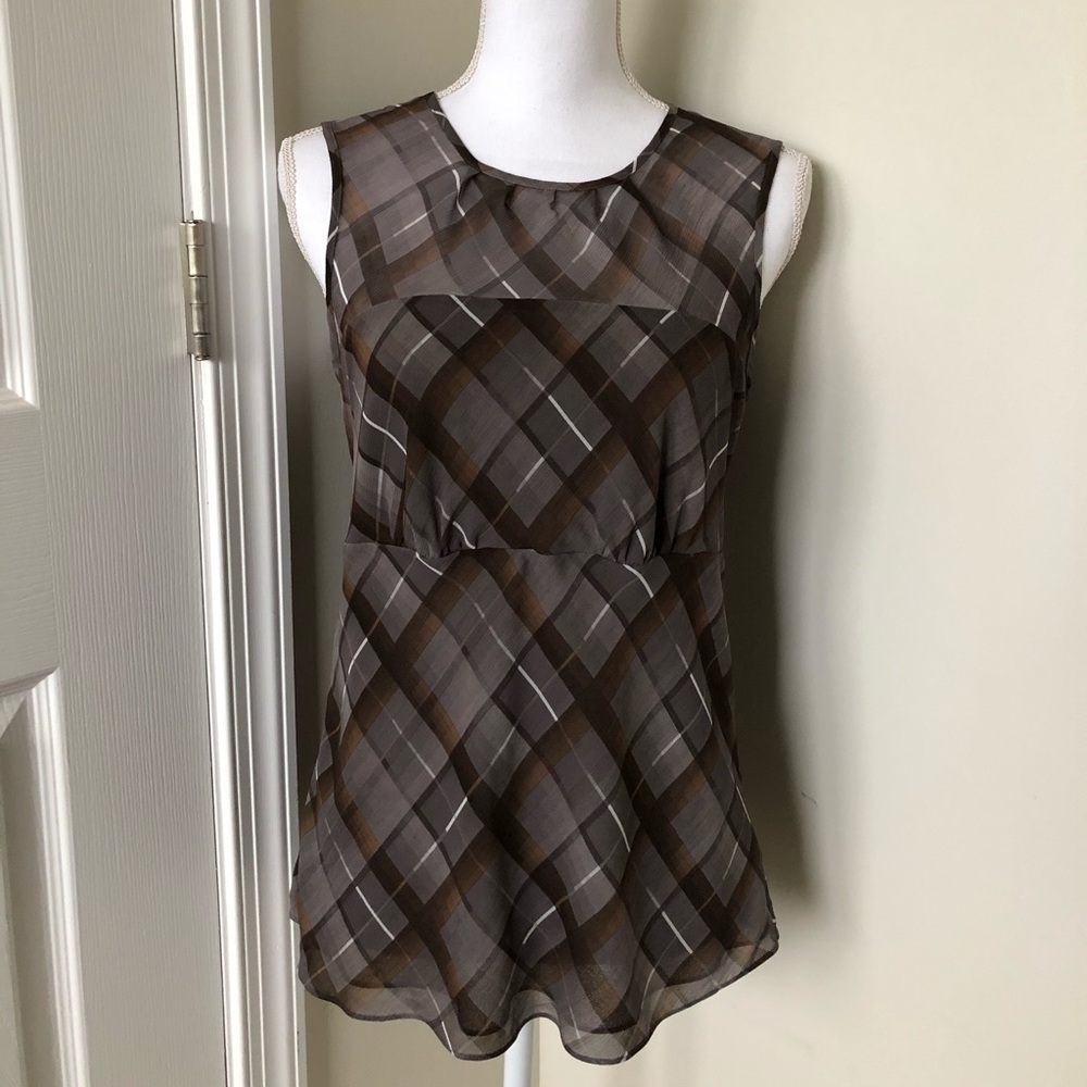 The Limited Brown Plaid Size M Tank